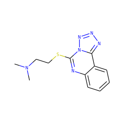 CN(C)CCSc1nc2ccccc2c2nnnn12 ZINC000040555390