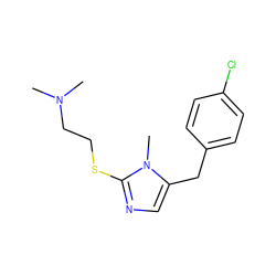 CN(C)CCSc1ncc(Cc2ccc(Cl)cc2)n1C ZINC000040420971