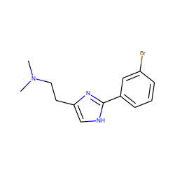 CN(C)CCc1c[nH]c(-c2cccc(Br)c2)n1 ZINC000026575227