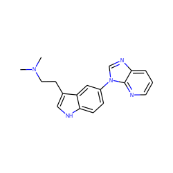 CN(C)CCc1c[nH]c2ccc(-n3cnc4cccnc43)cc12 ZINC000000020380