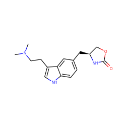 CN(C)CCc1c[nH]c2ccc(C[C@H]3COC(=O)N3)cc12 ZINC000000015515