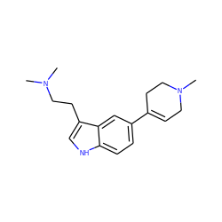 CN(C)CCc1c[nH]c2ccc(C3=CCN(C)CC3)cc12 ZINC000000023516