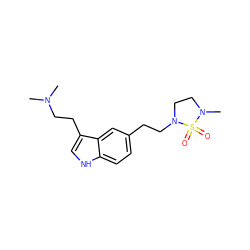 CN(C)CCc1c[nH]c2ccc(CCN3CCN(C)S3(=O)=O)cc12 ZINC000000605248