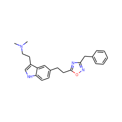 CN(C)CCc1c[nH]c2ccc(CCc3nc(Cc4ccccc4)no3)cc12 ZINC000000599299