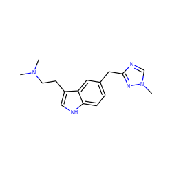 CN(C)CCc1c[nH]c2ccc(Cc3ncn(C)n3)cc12 ZINC000013741366