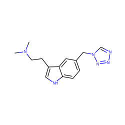 CN(C)CCc1c[nH]c2ccc(Cn3cnnn3)cc12 ZINC000013741362