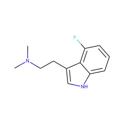 CN(C)CCc1c[nH]c2cccc(F)c12 ZINC000013985102