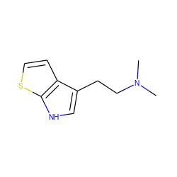 CN(C)CCc1c[nH]c2sccc12 ZINC000013556869