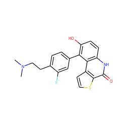 CN(C)CCc1ccc(-c2c(O)ccc3[nH]c(=O)c4sccc4c23)cc1F ZINC000164890173