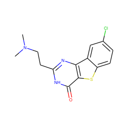 CN(C)CCc1nc2c(sc3ccc(Cl)cc32)c(=O)[nH]1 ZINC000045285776