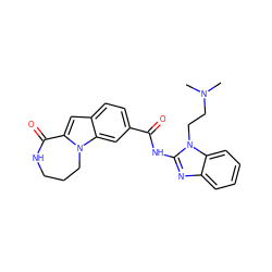 CN(C)CCn1c(NC(=O)c2ccc3cc4n(c3c2)CCCNC4=O)nc2ccccc21 ZINC000147855942