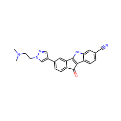 CN(C)CCn1cc(-c2ccc3c(c2)-c2[nH]c4cc(C#N)ccc4c2C3=O)cn1 ZINC000653887565