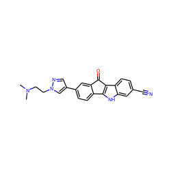 CN(C)CCn1cc(-c2ccc3c(c2)C(=O)c2c-3[nH]c3cc(C#N)ccc23)cn1 ZINC000653887531