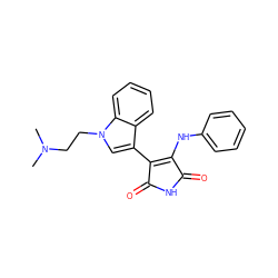 CN(C)CCn1cc(C2=C(Nc3ccccc3)C(=O)NC2=O)c2ccccc21 ZINC000028377333