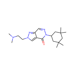 CN(C)CCn1cc2c(=O)n(C3CC(C)(C)CC(C)(C)C3)ncc2n1 ZINC000118635155