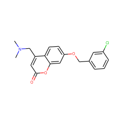 CN(C)Cc1cc(=O)oc2cc(OCc3cccc(Cl)c3)ccc12 ZINC000036520099