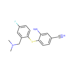 CN(C)Cc1cc(F)ccc1Sc1ccc(C#N)cc1N ZINC000028898610