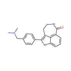 CN(C)Cc1ccc(-c2[nH]c3cccc4c3c2CCNC4=O)cc1 ZINC000000026222