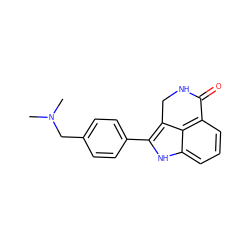 CN(C)Cc1ccc(-c2[nH]c3cccc4c3c2CNC4=O)cc1 ZINC000000008779