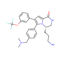 CN(C)Cc1ccc(-c2c(-c3cccc(OC(F)(F)F)c3)cc3n2[C@@H](CCCN)CNC3=O)cc1 ZINC000207244826