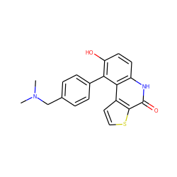 CN(C)Cc1ccc(-c2c(O)ccc3[nH]c(=O)c4sccc4c23)cc1 ZINC000164951679