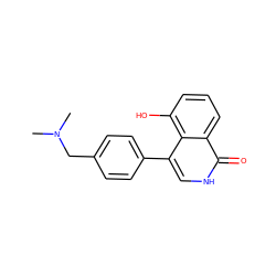 CN(C)Cc1ccc(-c2c[nH]c(=O)c3cccc(O)c23)cc1 ZINC000003819851