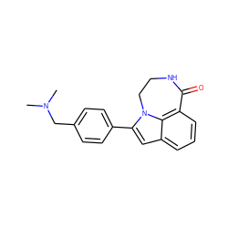 CN(C)Cc1ccc(-c2cc3cccc4c3n2CCNC4=O)cc1 ZINC000003832207