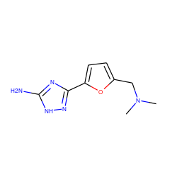 CN(C)Cc1ccc(-c2n[nH]c(N)n2)o1 ZINC000026265403