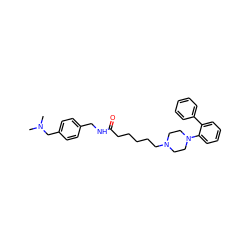 CN(C)Cc1ccc(CNC(=O)CCCCCN2CCN(c3ccccc3-c3ccccc3)CC2)cc1 ZINC001772602292