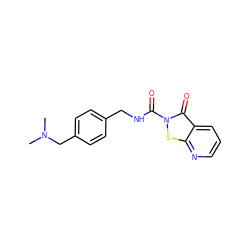 CN(C)Cc1ccc(CNC(=O)n2sc3ncccc3c2=O)cc1 ZINC000169711344