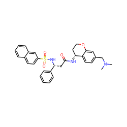 CN(C)Cc1ccc2c(c1)OCC[C@H]2NC(=O)C[C@@H](NS(=O)(=O)c1ccc2ccccc2c1)c1ccccc1 ZINC000028643407