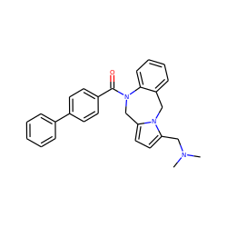 CN(C)Cc1ccc2n1Cc1ccccc1N(C(=O)c1ccc(-c3ccccc3)cc1)C2 ZINC000028527321