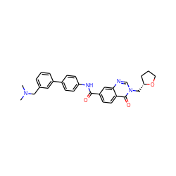 CN(C)Cc1cccc(-c2ccc(NC(=O)c3ccc4c(=O)n(C[C@@H]5CCCO5)cnc4c3)cc2)c1 ZINC000045201222