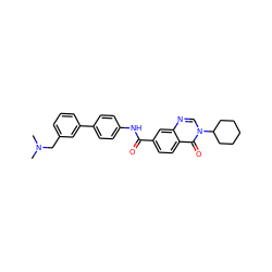 CN(C)Cc1cccc(-c2ccc(NC(=O)c3ccc4c(=O)n(C5CCCCC5)cnc4c3)cc2)c1 ZINC000045202492