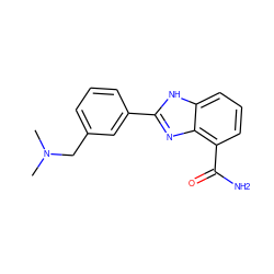 CN(C)Cc1cccc(-c2nc3c(C(N)=O)cccc3[nH]2)c1 ZINC000026492484