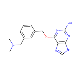 CN(C)Cc1cccc(COc2nc(N)nc3[nH]cnc23)c1 ZINC000095553857