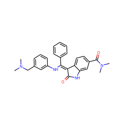 CN(C)Cc1cccc(N/C(=C2\C(=O)Nc3cc(C(=O)N(C)C)ccc32)c2ccccc2)c1 ZINC000052509453