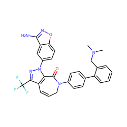 CN(C)Cc1ccccc1-c1ccc(N2CC=Cc3c(C(F)(F)F)nn(-c4ccc5onc(N)c5c4)c3C2=O)cc1 ZINC000014950410