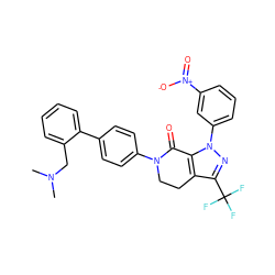 CN(C)Cc1ccccc1-c1ccc(N2CCc3c(C(F)(F)F)nn(-c4cccc([N+](=O)[O-])c4)c3C2=O)cc1 ZINC000014950573