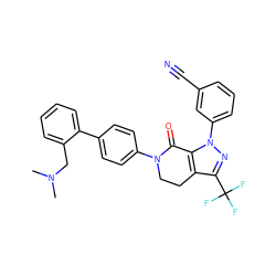 CN(C)Cc1ccccc1-c1ccc(N2CCc3c(C(F)(F)F)nn(-c4cccc(C#N)c4)c3C2=O)cc1 ZINC000014950565