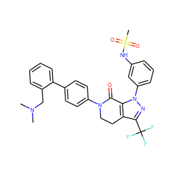 CN(C)Cc1ccccc1-c1ccc(N2CCc3c(C(F)(F)F)nn(-c4cccc(NS(C)(=O)=O)c4)c3C2=O)cc1 ZINC000014950587