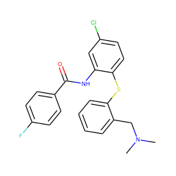 CN(C)Cc1ccccc1Sc1ccc(Cl)cc1NC(=O)c1ccc(F)cc1 ZINC000040951862