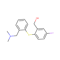 CN(C)Cc1ccccc1Sc1ccc(I)cc1CO ZINC000001489704