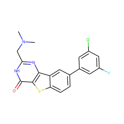 CN(C)Cc1nc2c(sc3ccc(-c4cc(F)cc(Cl)c4)cc32)c(=O)[nH]1 ZINC000045320294