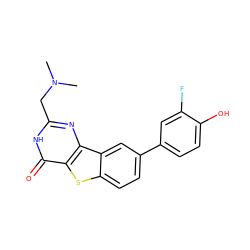 CN(C)Cc1nc2c(sc3ccc(-c4ccc(O)c(F)c4)cc32)c(=O)[nH]1 ZINC000045286312