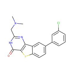 CN(C)Cc1nc2c(sc3ccc(-c4cccc(Cl)c4)cc32)c(=O)[nH]1 ZINC000045316946