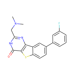 CN(C)Cc1nc2c(sc3ccc(-c4cccc(F)c4)cc32)c(=O)[nH]1 ZINC000045286416