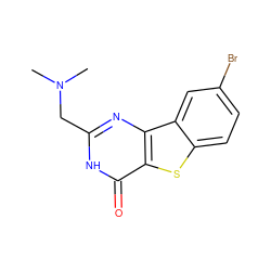 CN(C)Cc1nc2c(sc3ccc(Br)cc32)c(=O)[nH]1 ZINC000045290332