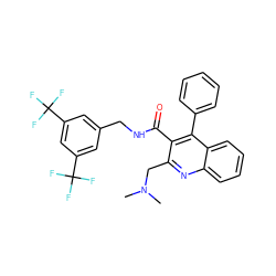 CN(C)Cc1nc2ccccc2c(-c2ccccc2)c1C(=O)NCc1cc(C(F)(F)F)cc(C(F)(F)F)c1 ZINC000028759323