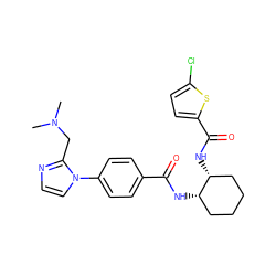 CN(C)Cc1nccn1-c1ccc(C(=O)N[C@H]2CCCC[C@H]2NC(=O)c2ccc(Cl)s2)cc1 ZINC000028822895